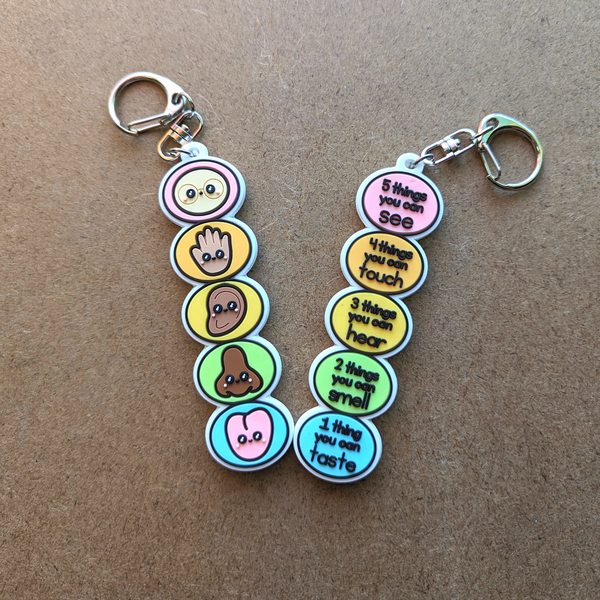 5 Senses Grounding Technique Key Chain – For Your Mind Boxes