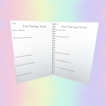 Pre and Post Therapy Notebook