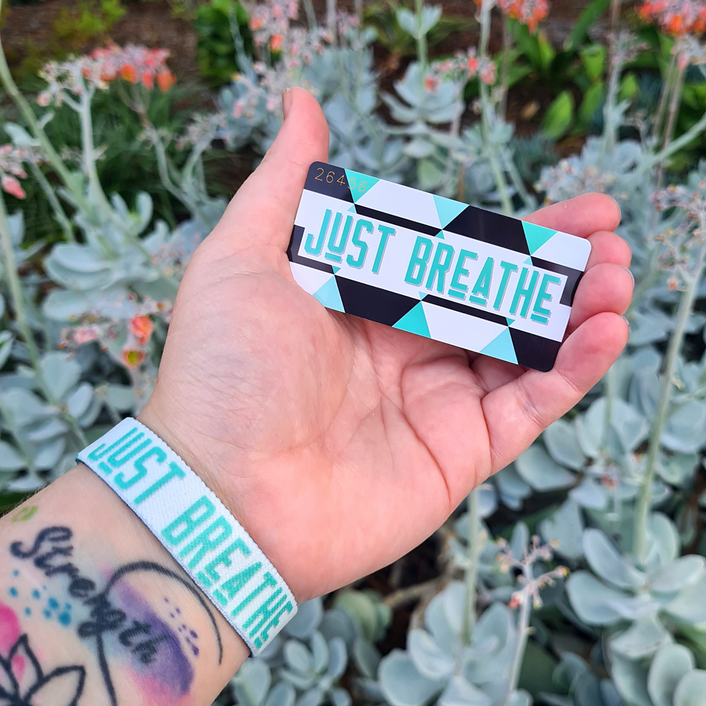 Just breathe 2025 rubber bracelet